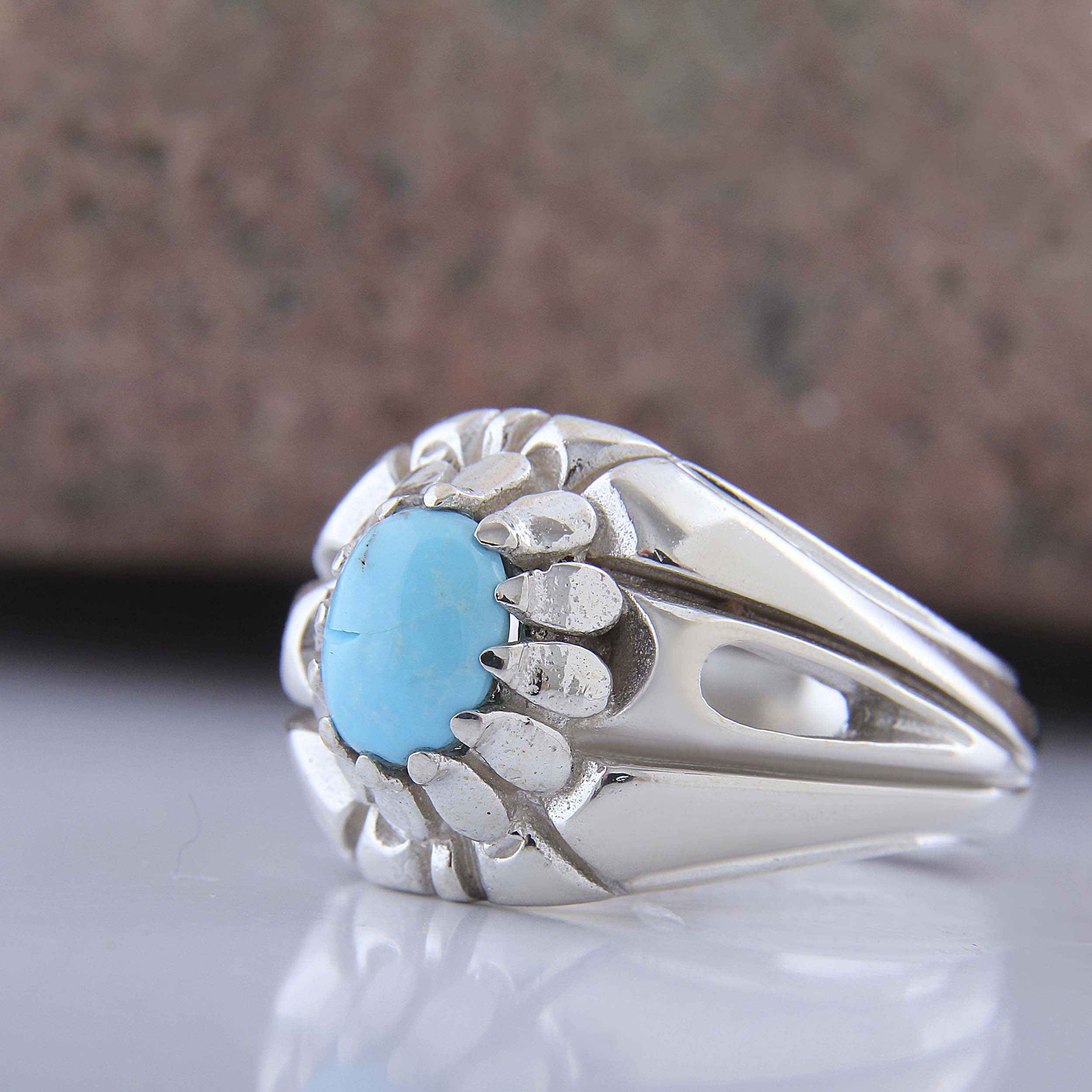 Price and Buy Persian Neyshabur Turquoise Silver Ring for Men Model Spider - Image 7