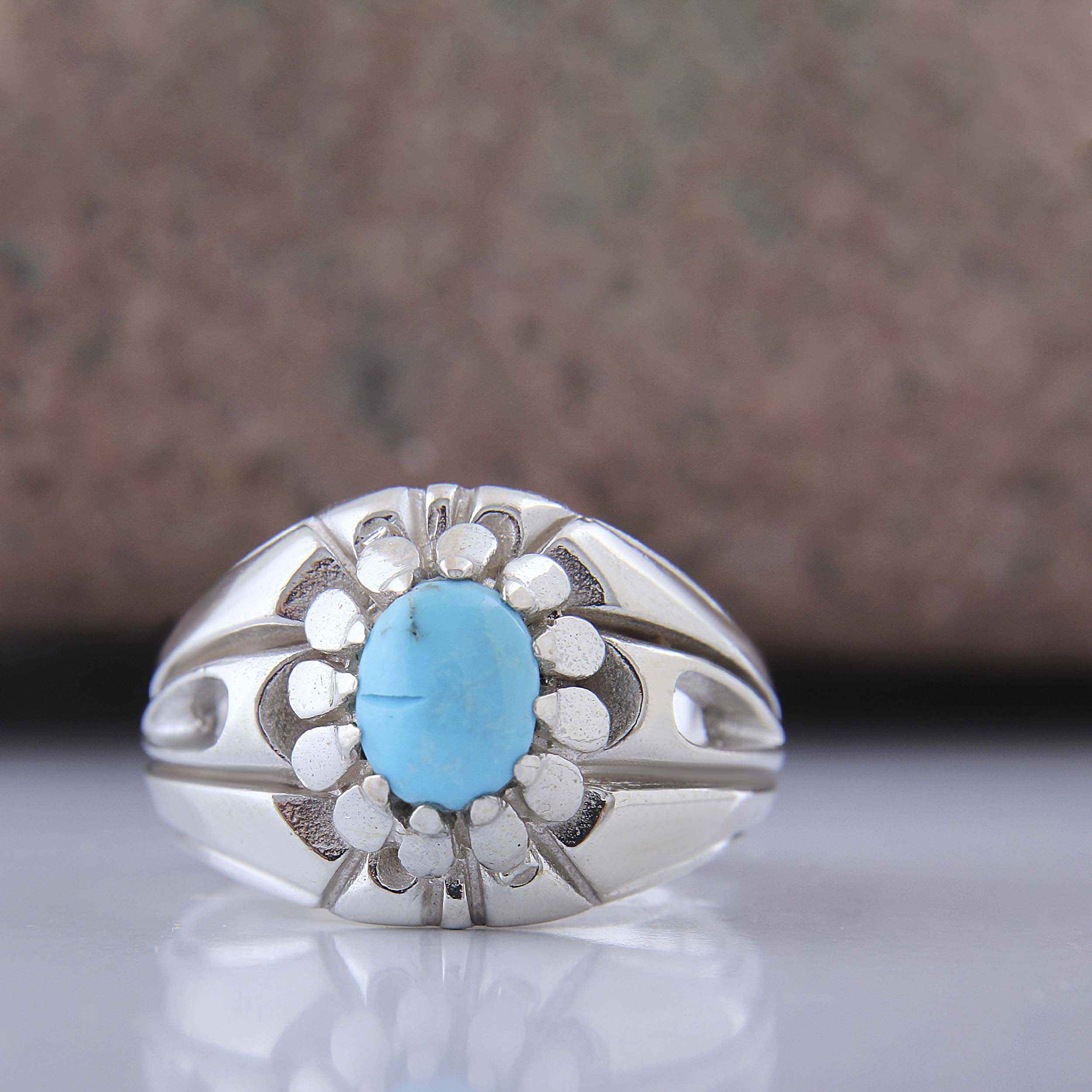 Price and Buy Persian Neyshabur Turquoise Silver Ring for Men Model Spider - Image 8