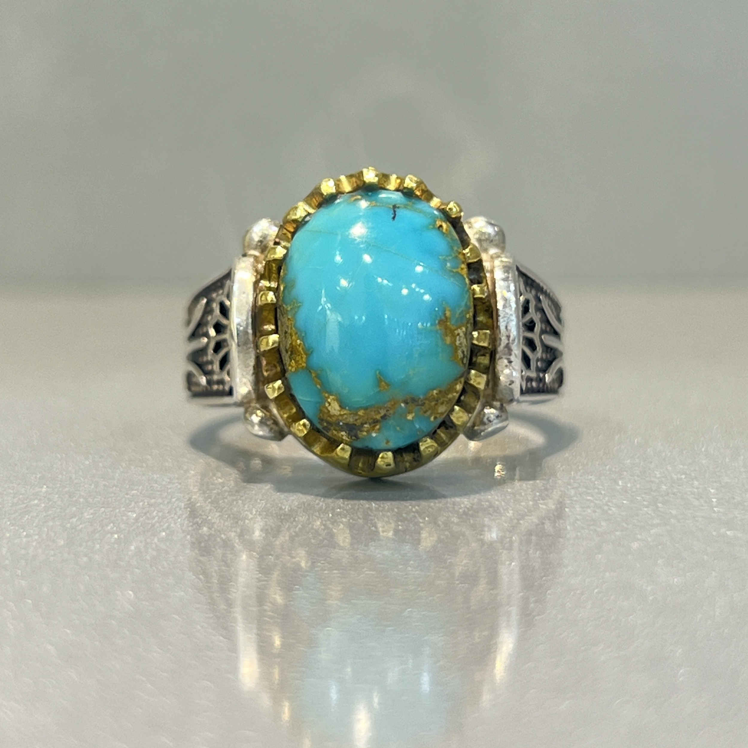 Price and Buy Persian Neyshabur Turquoise Silver Ring for Men Model Sport - Image 6