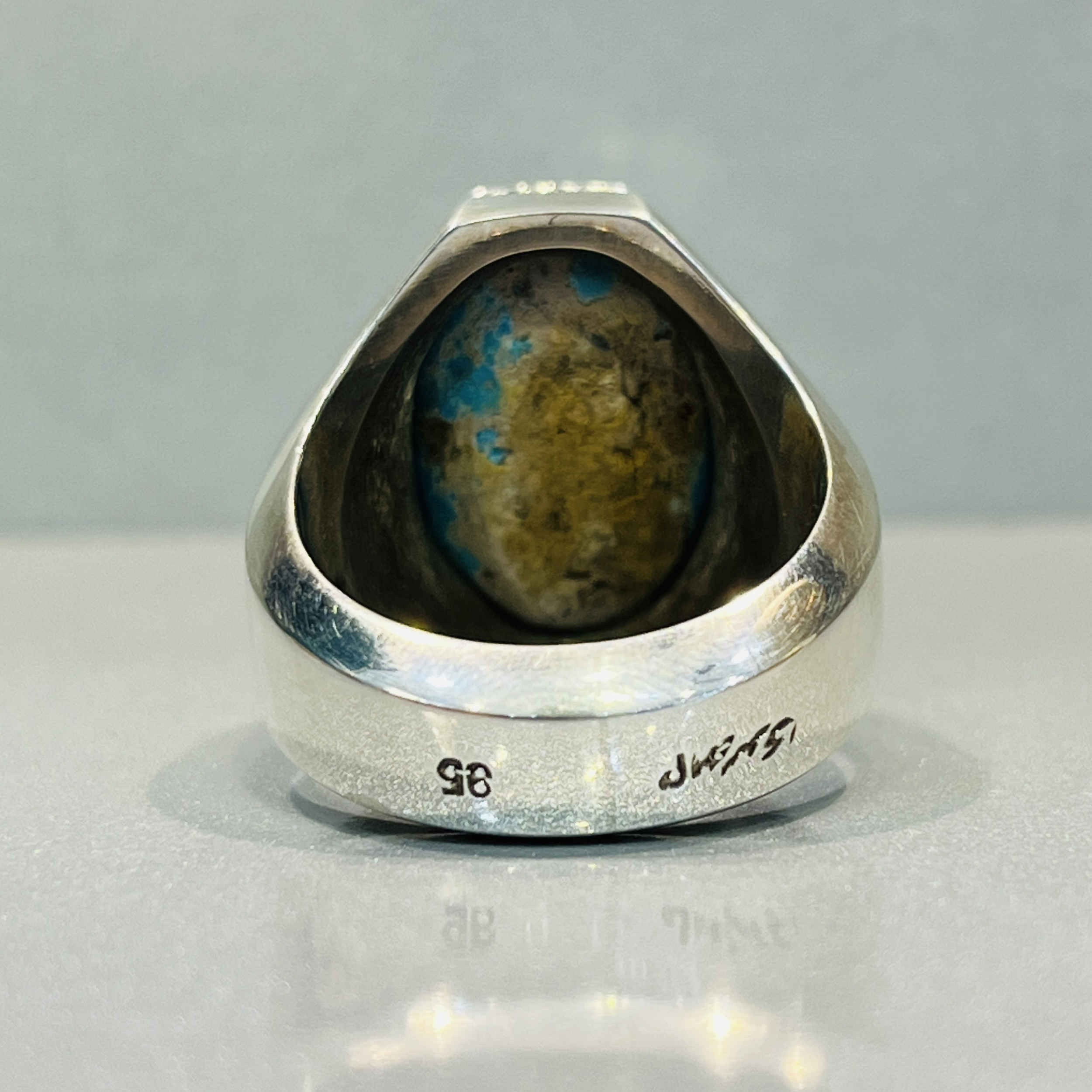 Price and Buy Persian Neyshabur Turquoise Silver Ring for Men - Image 5