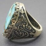 Price and Buy Persian Neyshabur Turquoise Silver Ring for Men - Image 3