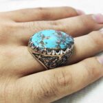 Price and Buy Persian Neyshabur Turquoise Silver Ring for Men - Image 5