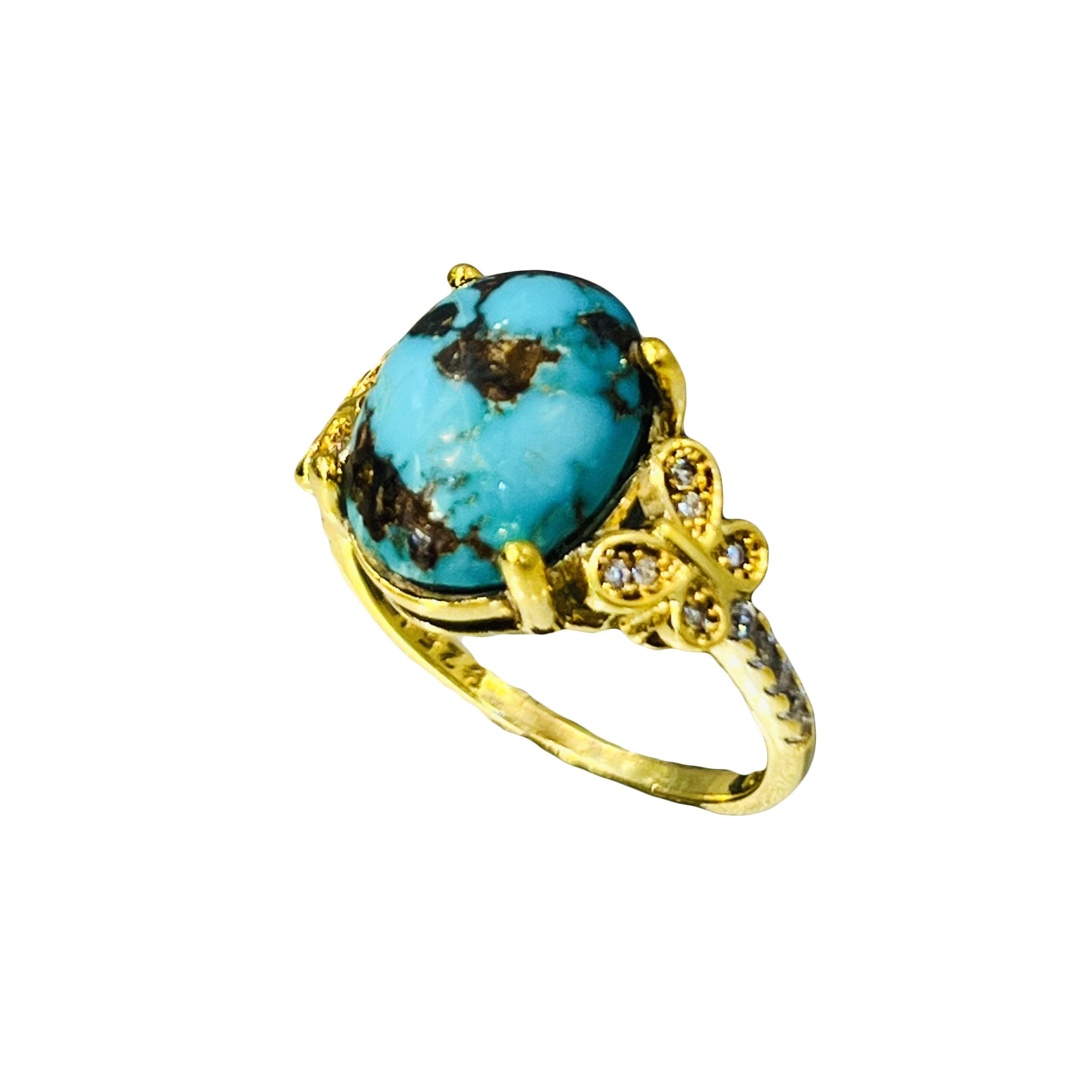 Price and Buy Persian Neyshabur Turquoise Silver Ring for Women Butterfly