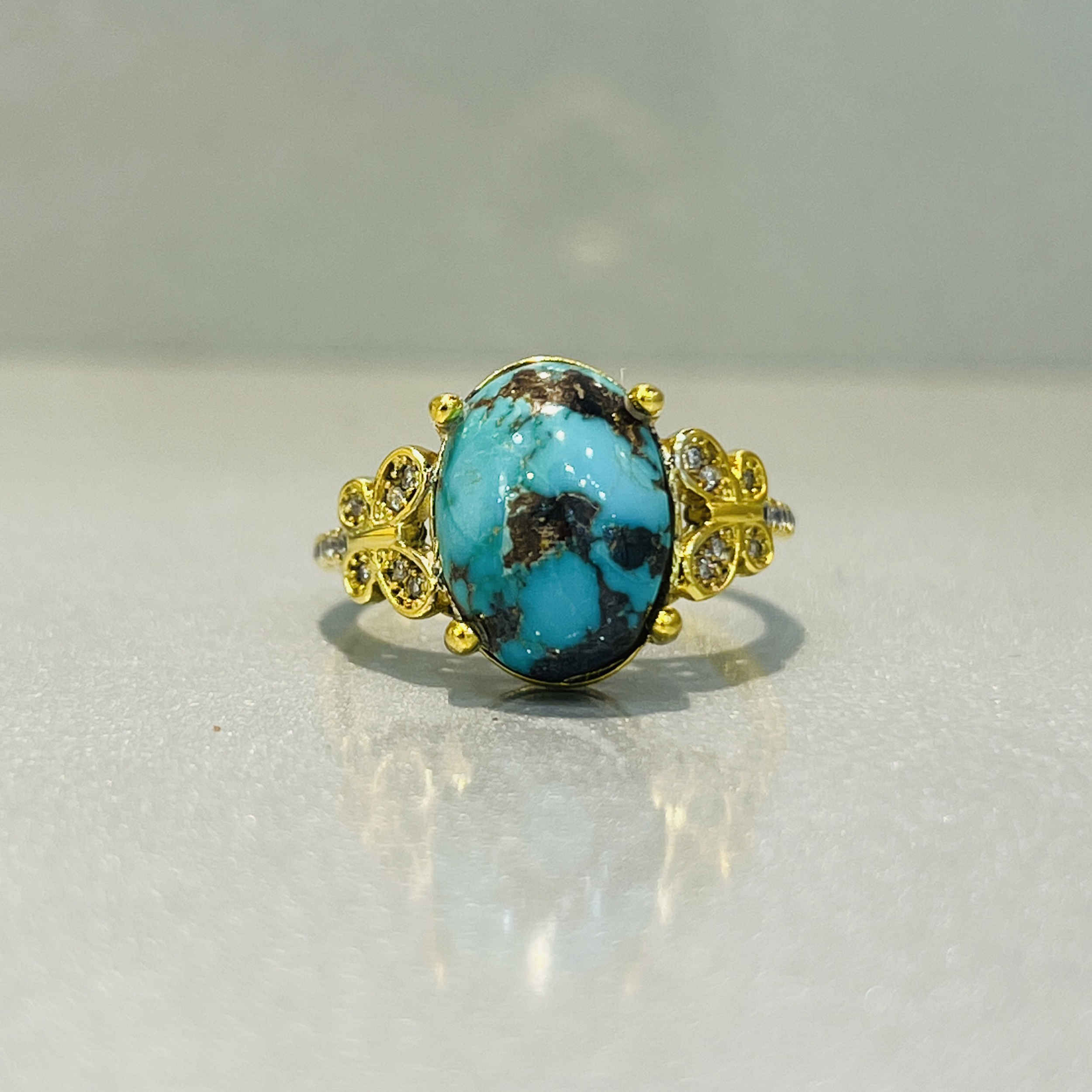 Price and Buy Persian Neyshabur Turquoise Silver Ring for Women Butterfly - Image 5