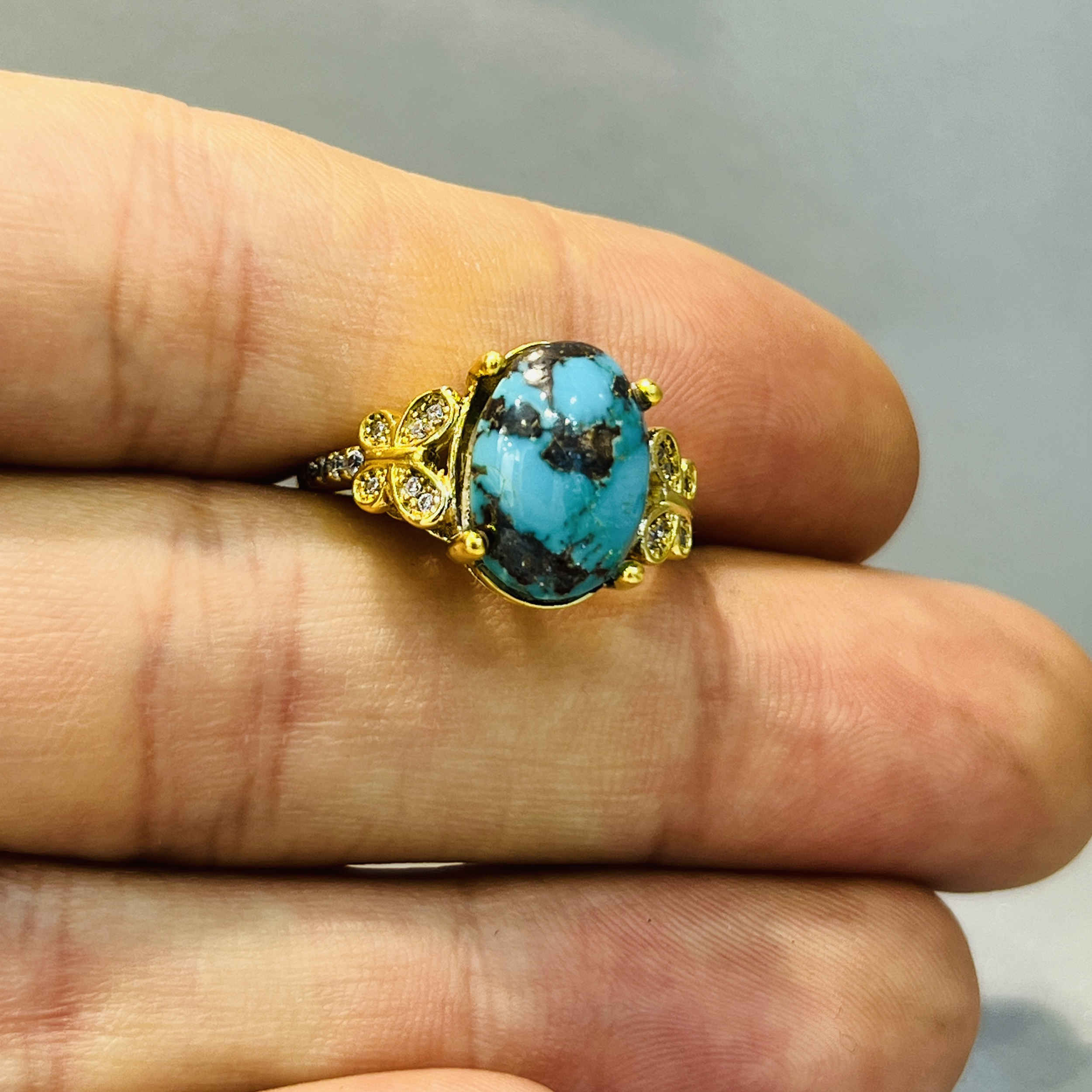 Price and Buy Persian Neyshabur Turquoise Silver Ring for Women Butterfly - Image 7