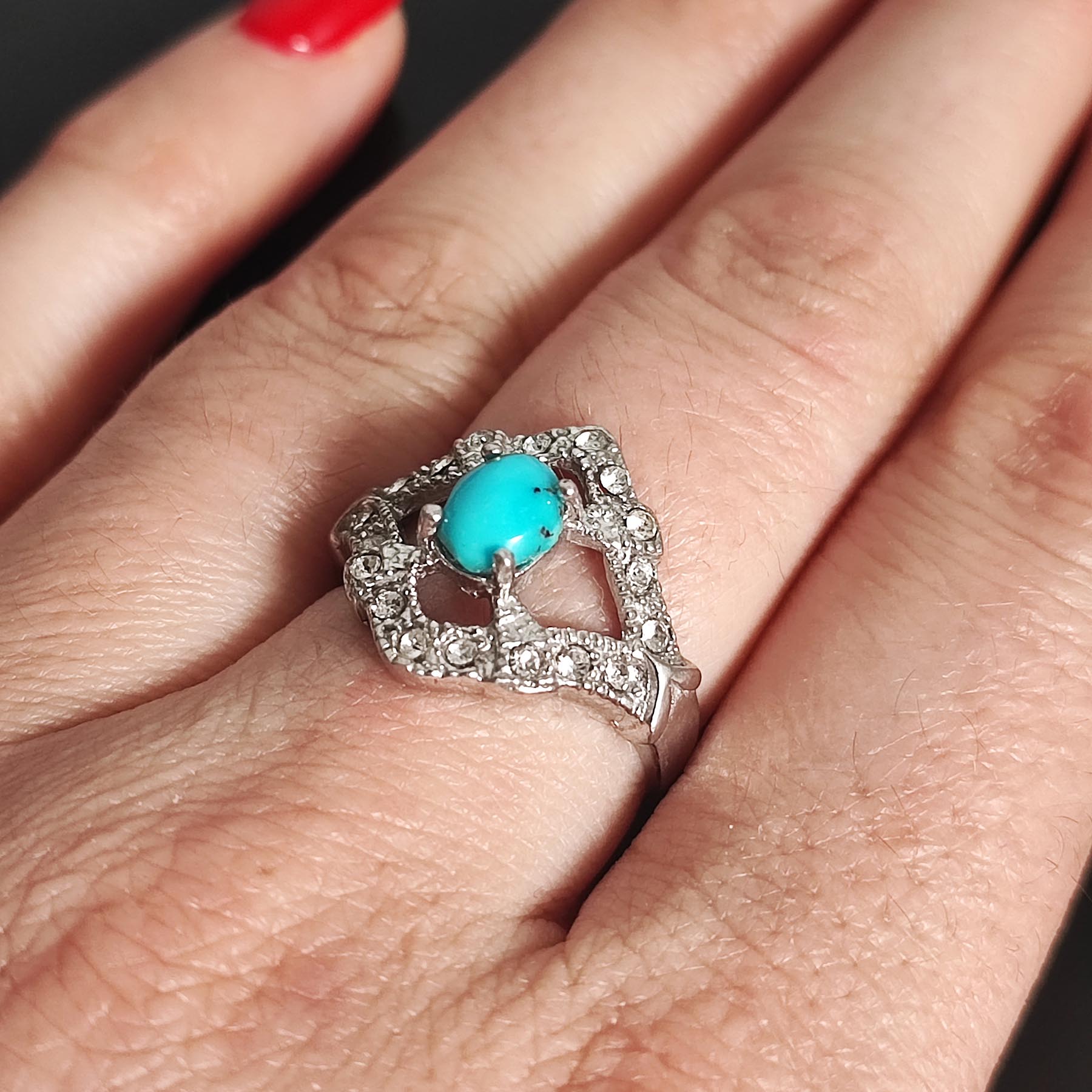 Price and Buy Persian Neyshabur Turquoise Silver Ring for Women Model Neyshabur - Image 6