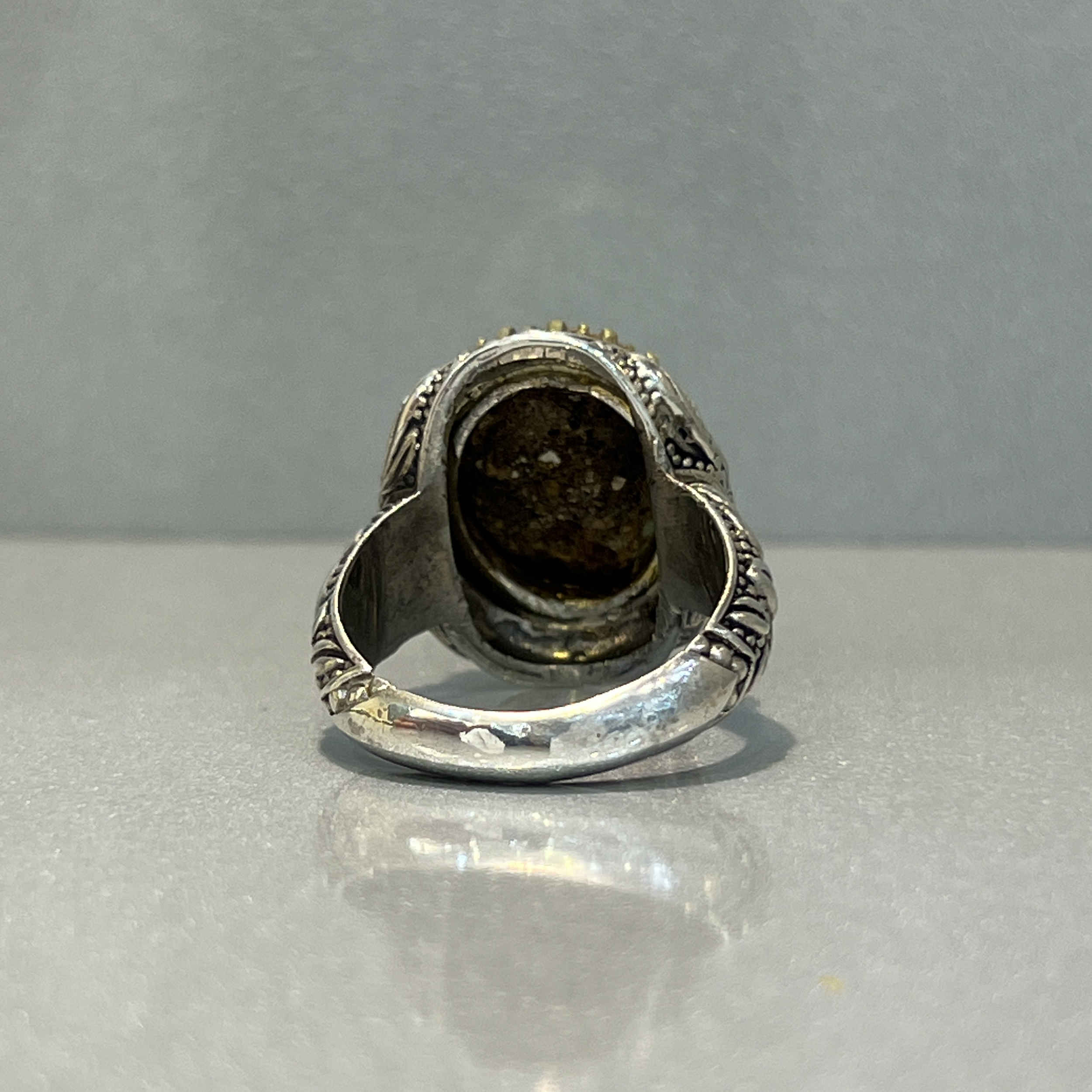 Price and Buy Persian Neyshabur Turquoise Silver Ring Handcrafted 92-2 - Image 3