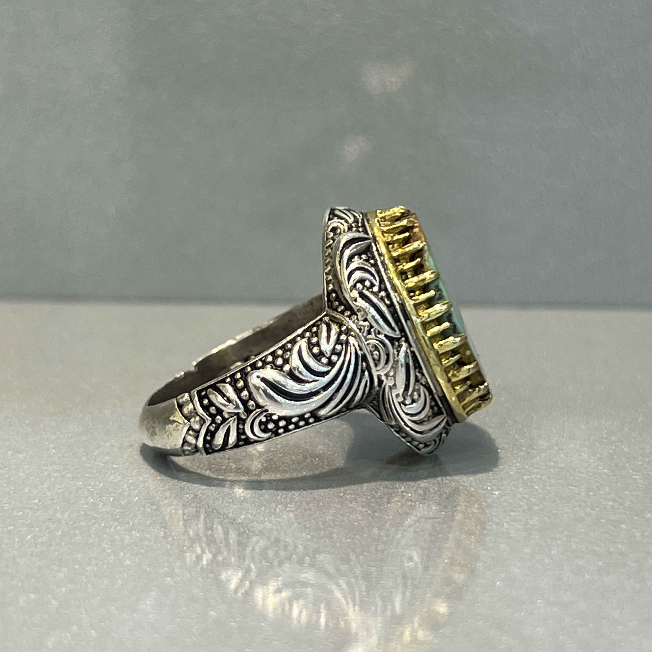 Price and Buy Persian Neyshabur Turquoise Silver Ring Handcrafted 92-2 - Image 7