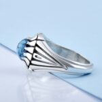 Price and Buy Persian Neyshabur Turquoise Silver Ring Handcrafted for Men - Image 3