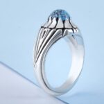 Price and Buy Persian Neyshabur Turquoise Silver Ring Handcrafted for Men - Image 4