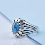 Price and Buy Persian Neyshabur Turquoise Silver Ring Handcrafted for Men - Image 5