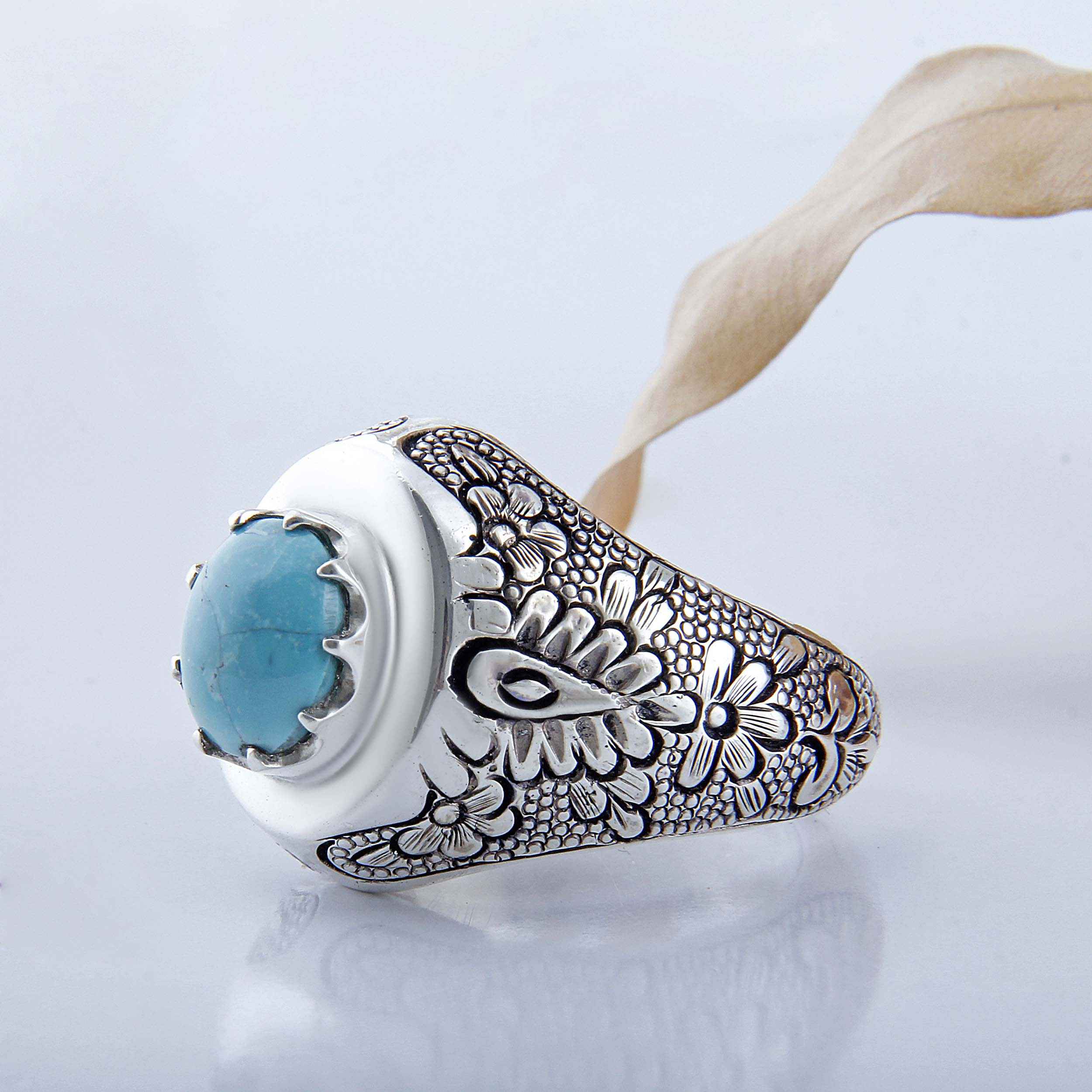 Price and Buy Persian Neyshabur Turquoise Silver Ring Handcrafted for Men_68ff96c253e57.jpeg Price and Buy Persian Neyshabur Turquoise Silver Ring Handcrafted for Men - Image 3