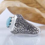 Price and Buy Persian Neyshabur Turquoise Silver Ring Handcrafted for Men - Image 5