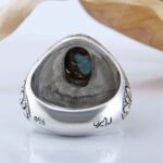 Price and Buy Persian Neyshabur Turquoise Silver Ring Handcrafted for Men - Image 6