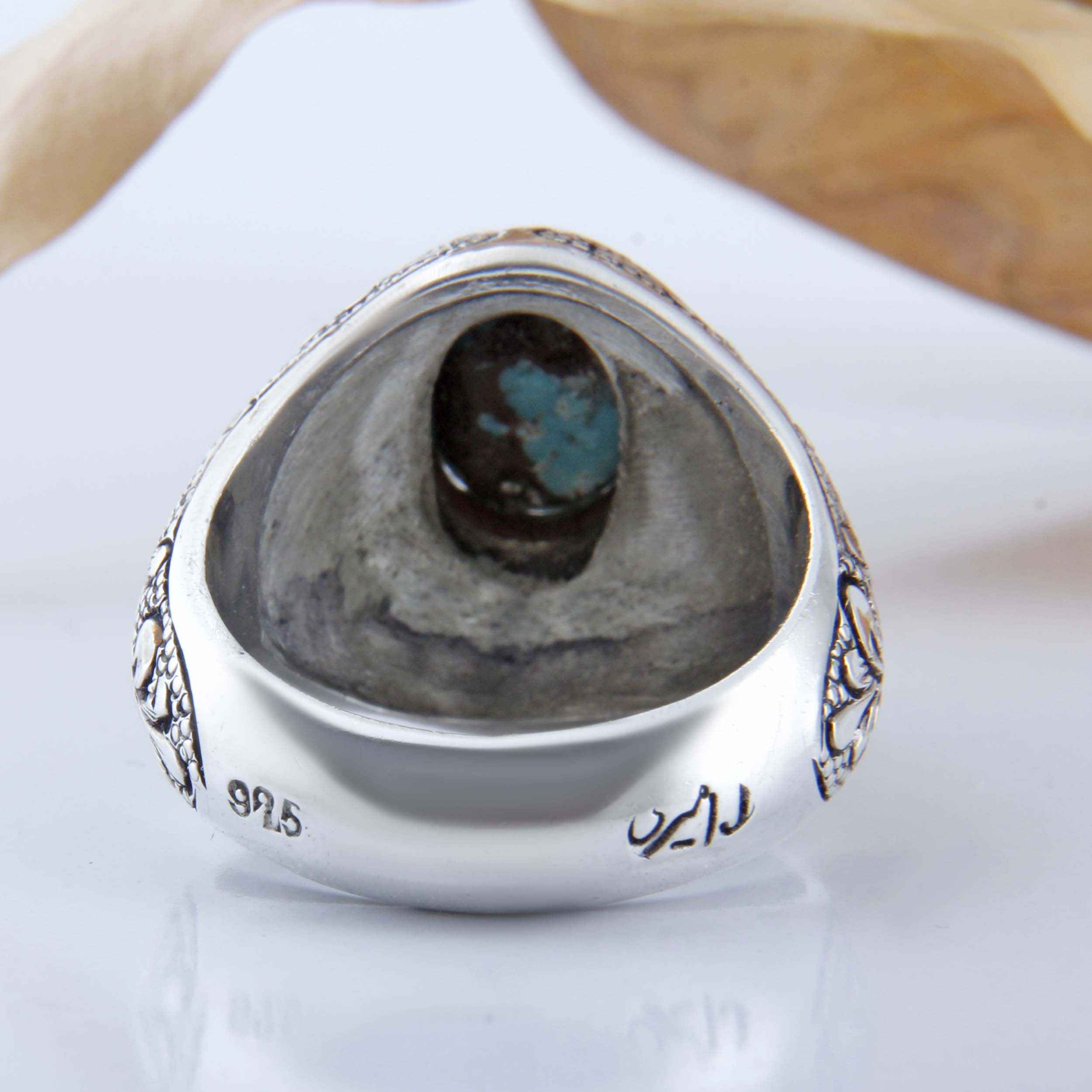Price and Buy Persian Neyshabur Turquoise Silver Ring Handcrafted for Men_68ff96d8808ee.jpeg Price and Buy Persian Neyshabur Turquoise Silver Ring Handcrafted for Men - Image 6