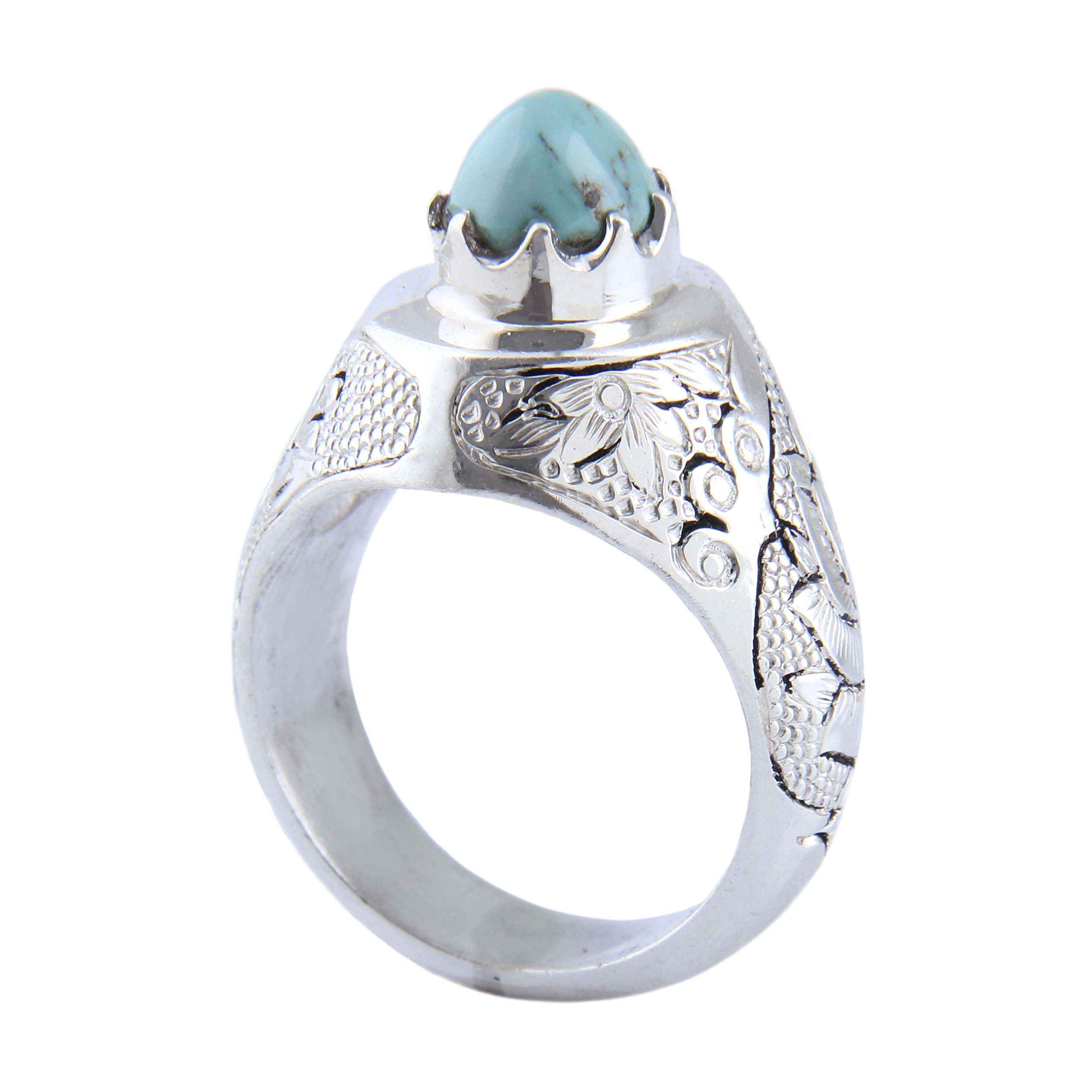 Price and Buy Persian Neyshabur Turquoise Silver Ring Handcrafted for Men_68ff9e052d8df.jpeg Price and Buy Persian Neyshabur Turquoise Silver Ring Handcrafted for Men - Image 1