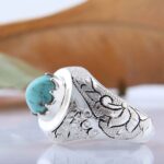 Price and Buy Persian Neyshabur Turquoise Silver Ring Handcrafted for Men - Image 5