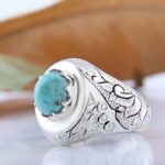 Price and Buy Persian Neyshabur Turquoise Silver Ring Handcrafted for Men - Image 7