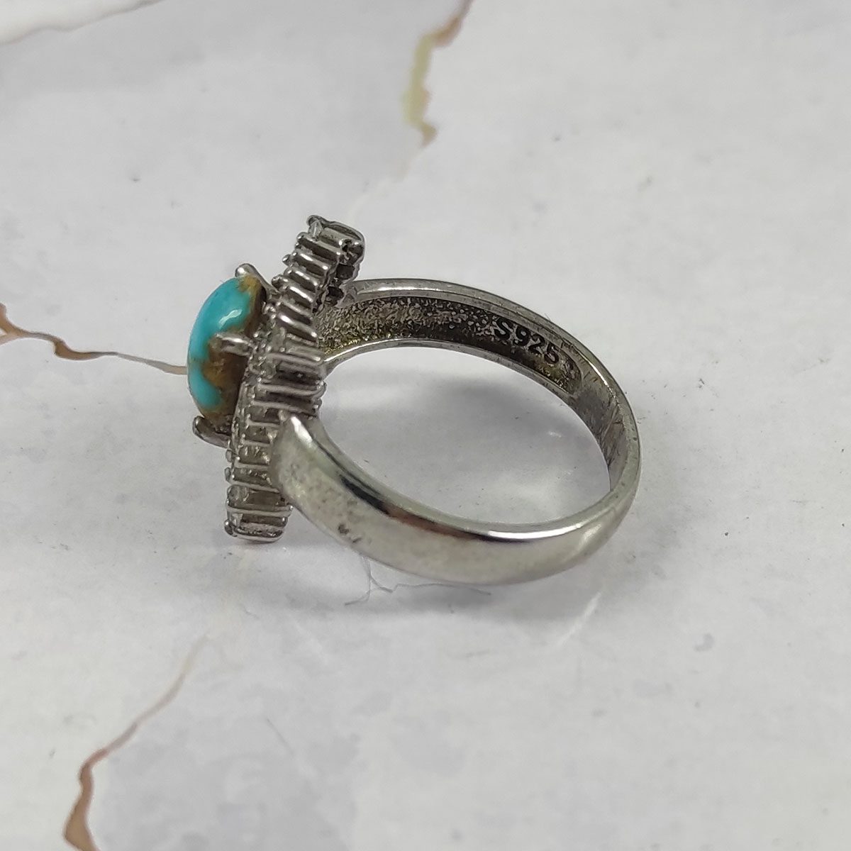 Price and Buy Persian Neyshabur Turquoise Silver Ring Handcrafted for Women Sara - Image 5