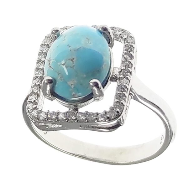 Price and Buy Persian Neyshabur Turquoise Silver Ring Handcrafted for Women Square