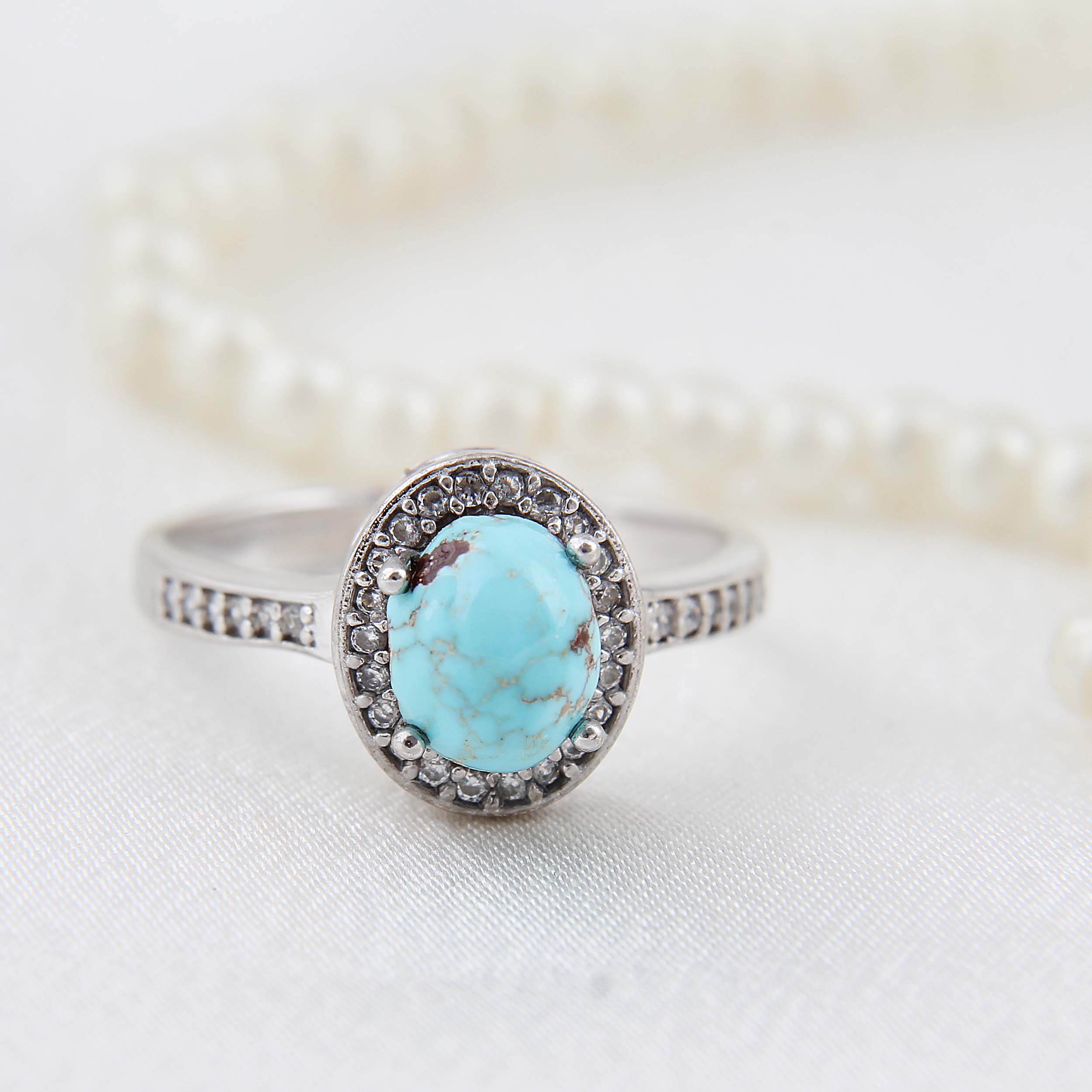 Price and Buy Persian Neyshabur Turquoise Silver Ring Handcrafted Hana - Image 4