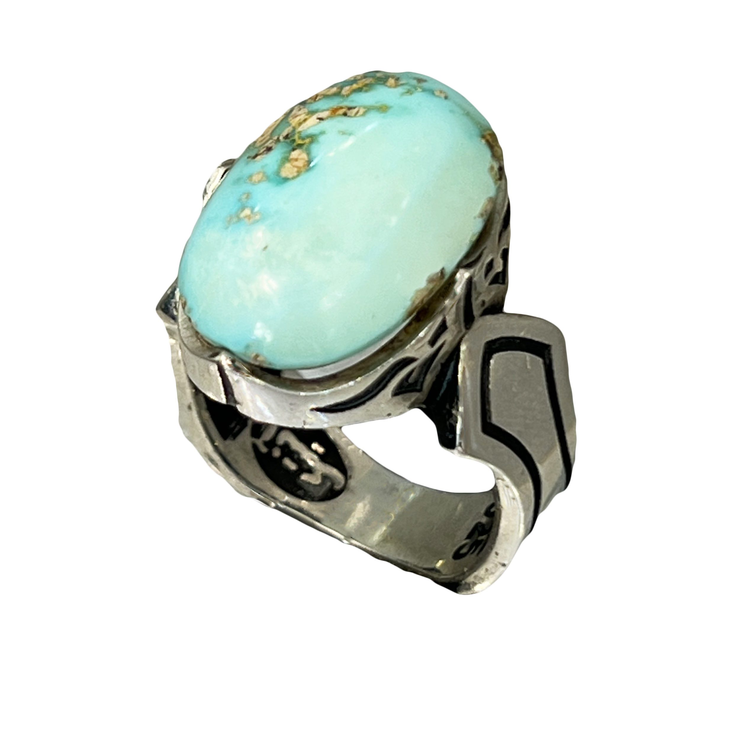 Price and Buy Persian Neyshabur Turquoise Silver Ring Handcrafted I