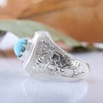 Price and Buy Persian Neyshabur Turquoise Silver Ring Handcrafted II - Image 3