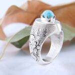 Price and Buy Persian Neyshabur Turquoise Silver Ring Handcrafted II - Image 6