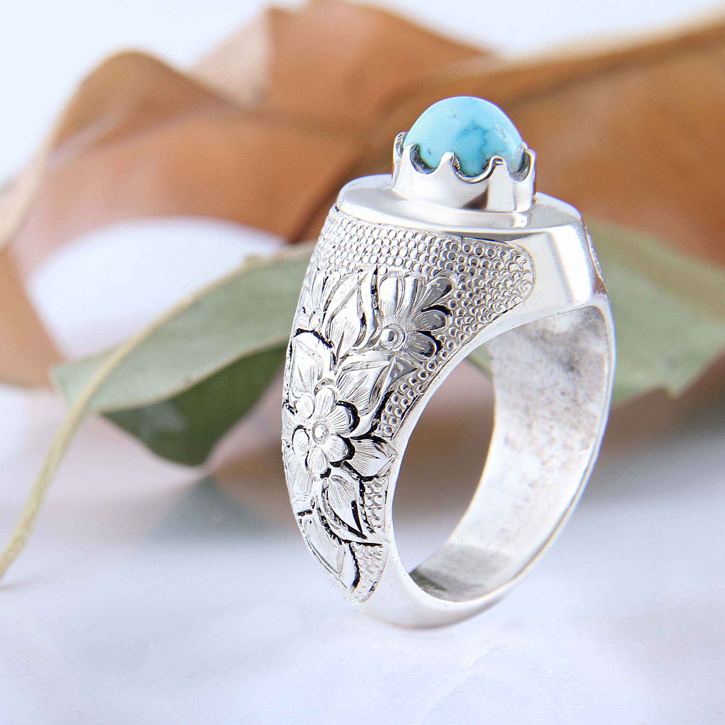 Price and Buy Persian Neyshabur Turquoise Silver Ring Handcrafted II_68ffa496e1379.jpeg Price and Buy Persian Neyshabur Turquoise Silver Ring Handcrafted II - Image 6