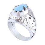 Price and Buy Persian Neyshabur Turquoise Silver Ring Handcrafted III