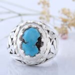 Price and Buy Persian Neyshabur Turquoise Silver Ring Handcrafted III - Image 7