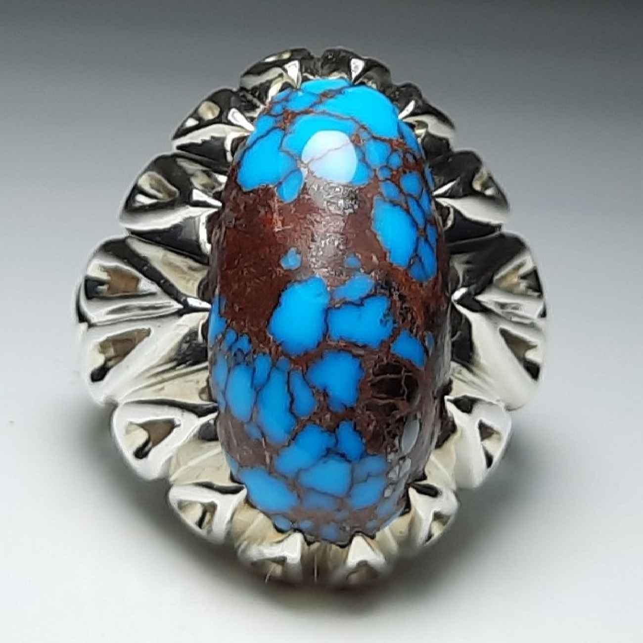 Price and Buy Persian Neyshabur Turquoise Silver Ring Handcrafted Model Spider - Image 6