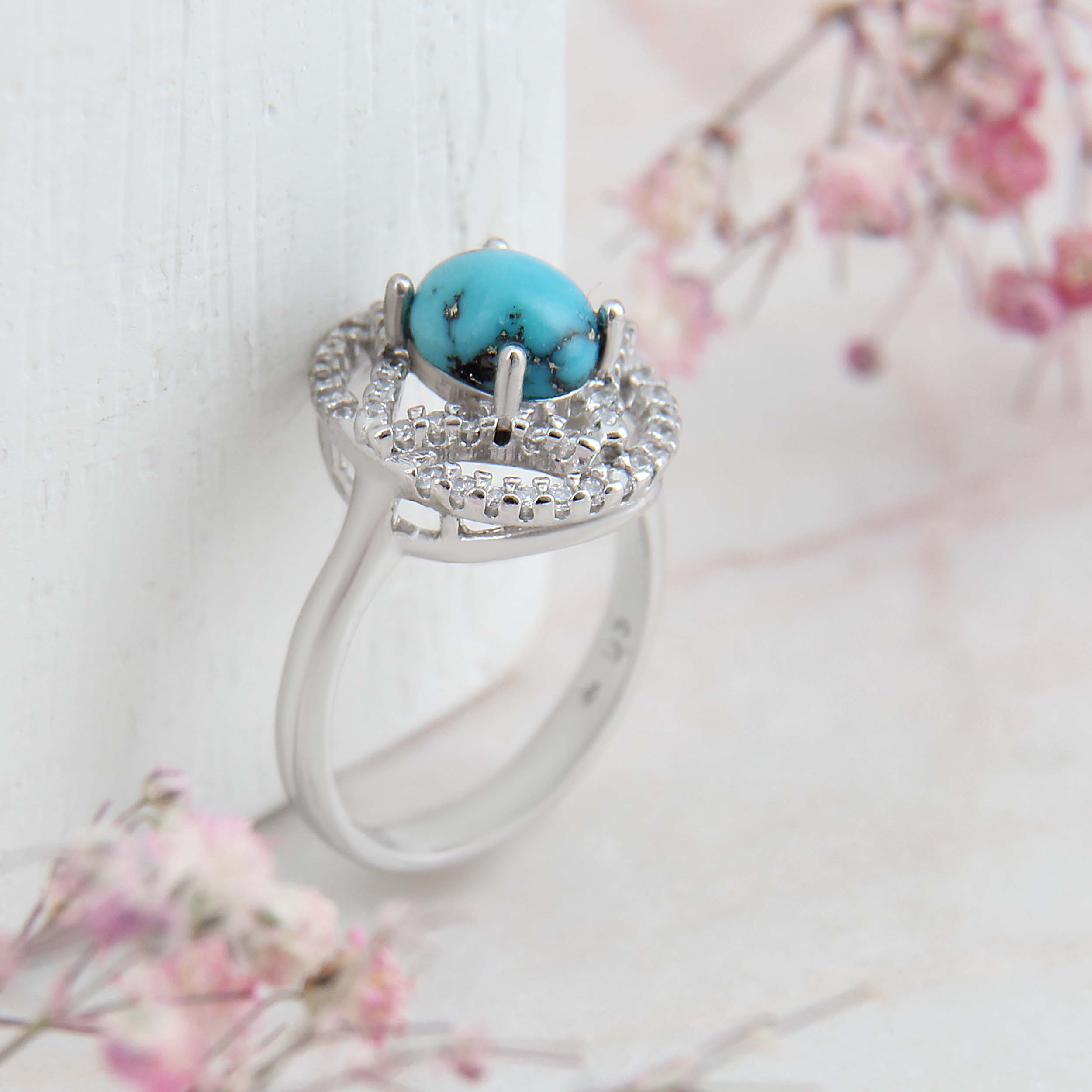 Price and Buy Persian Neyshabur Turquoise Silver Ring Handcrafted Rhodium Plated_68ff88f46ece6.jpeg Price and Buy Persian Neyshabur Turquoise Silver Ring Handcrafted Rhodium Plated - Image 6