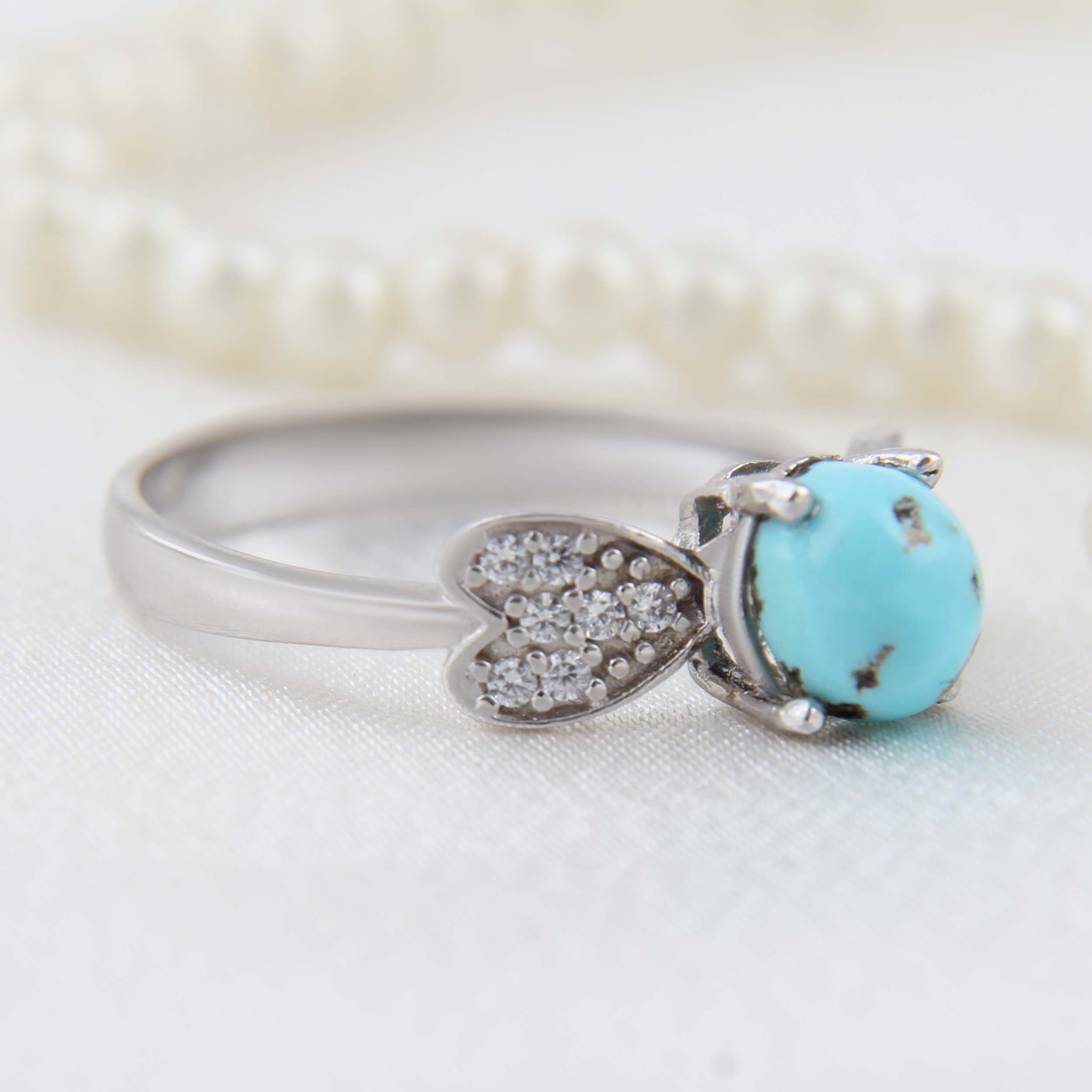 Price and Buy Persian Neyshabur Turquoise Silver Ring Handcrafted Sahar - Image 3