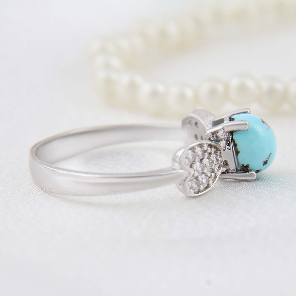 Price and Buy Persian Neyshabur Turquoise Silver Ring Handcrafted Sahar - Image 5