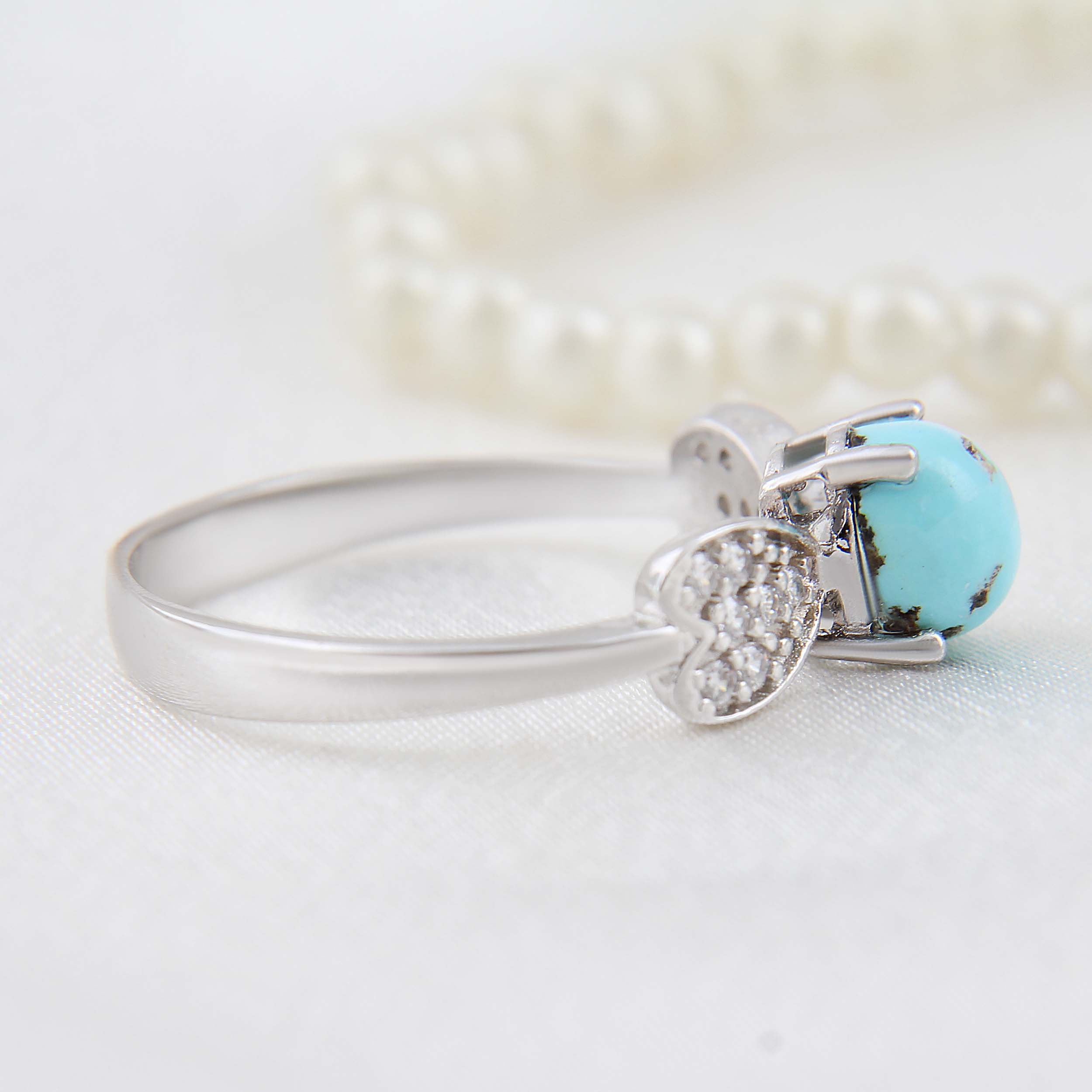 Price and Buy Persian Neyshabur Turquoise Silver Ring Handcrafted Sahar - Image 5