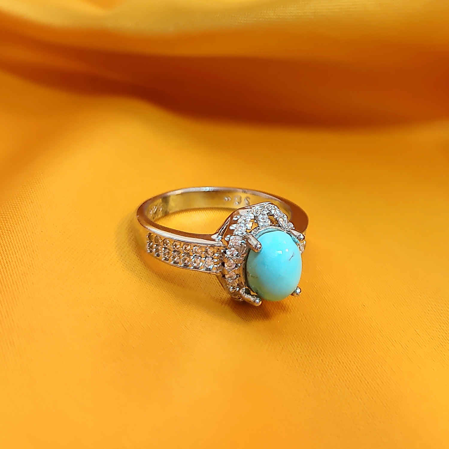 Price and Buy Persian Neyshabur Turquoise Silver Ring Handcrafted - Image 3