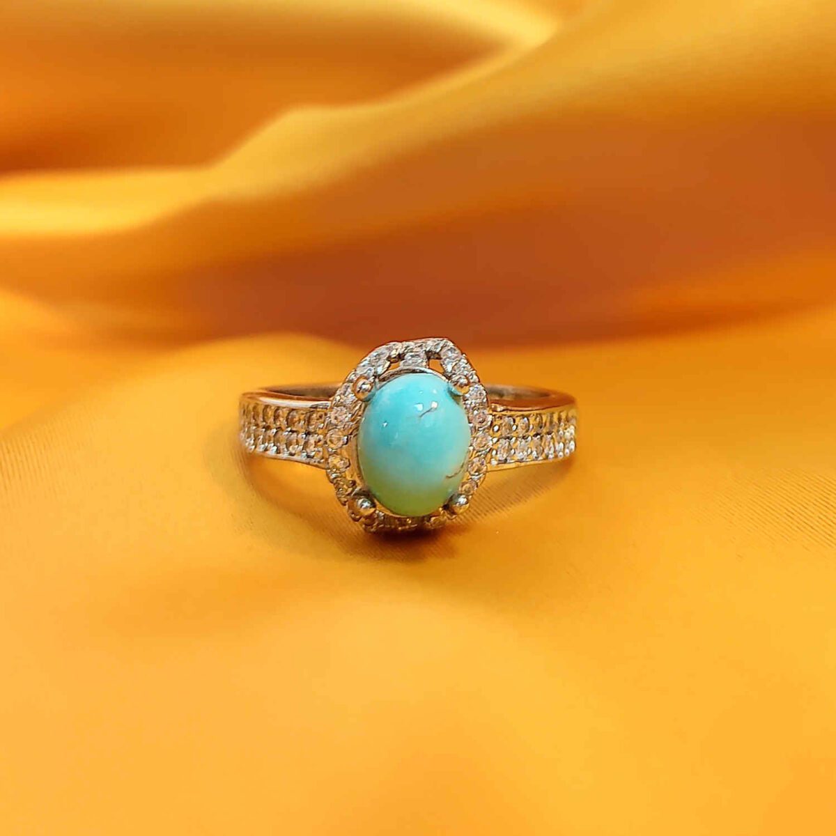 Price and Buy Persian Neyshabur Turquoise Silver Ring Handcrafted - Image 4