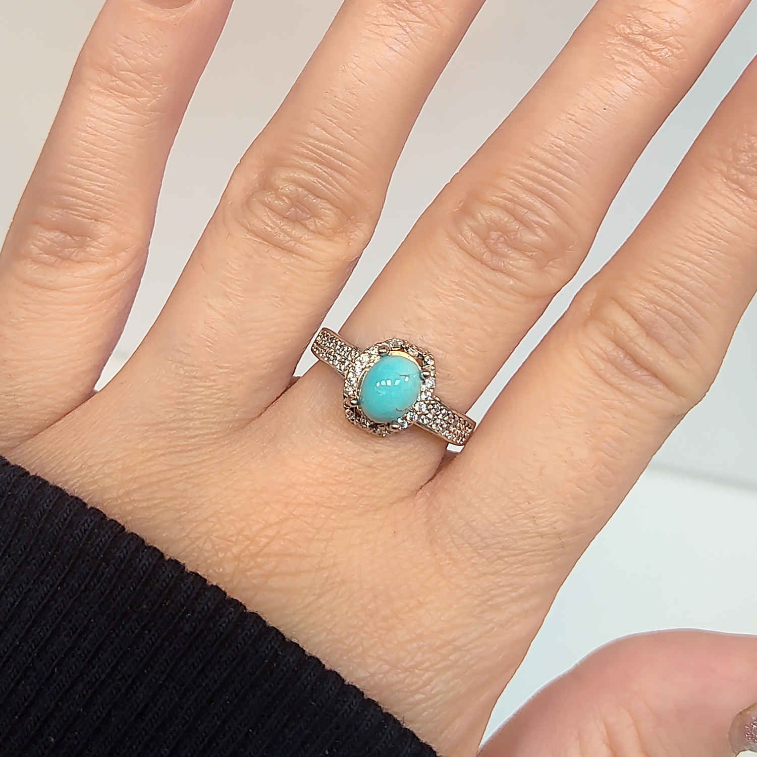 Price and Buy Persian Neyshabur Turquoise Silver Ring Handcrafted - Image 5