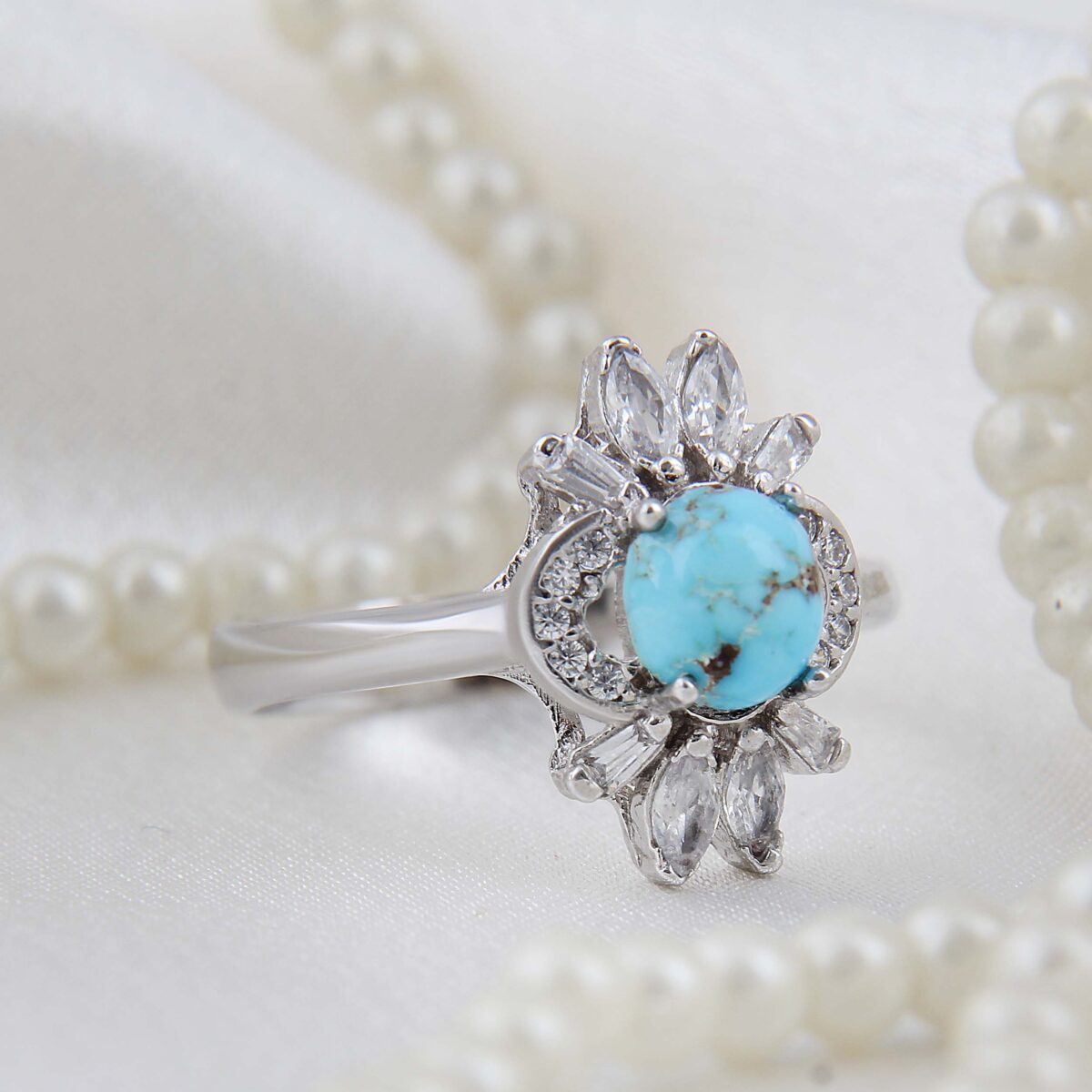 Price and Buy Persian Neyshabur Turquoise Silver Ring Handcrafted - Image 3
