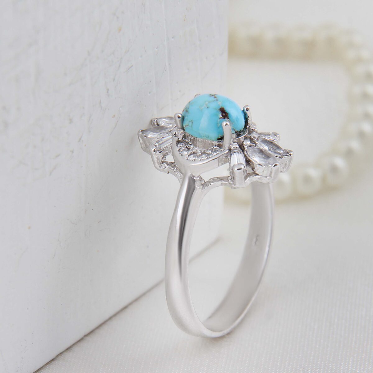 Price and Buy Persian Neyshabur Turquoise Silver Ring Handcrafted - Image 5