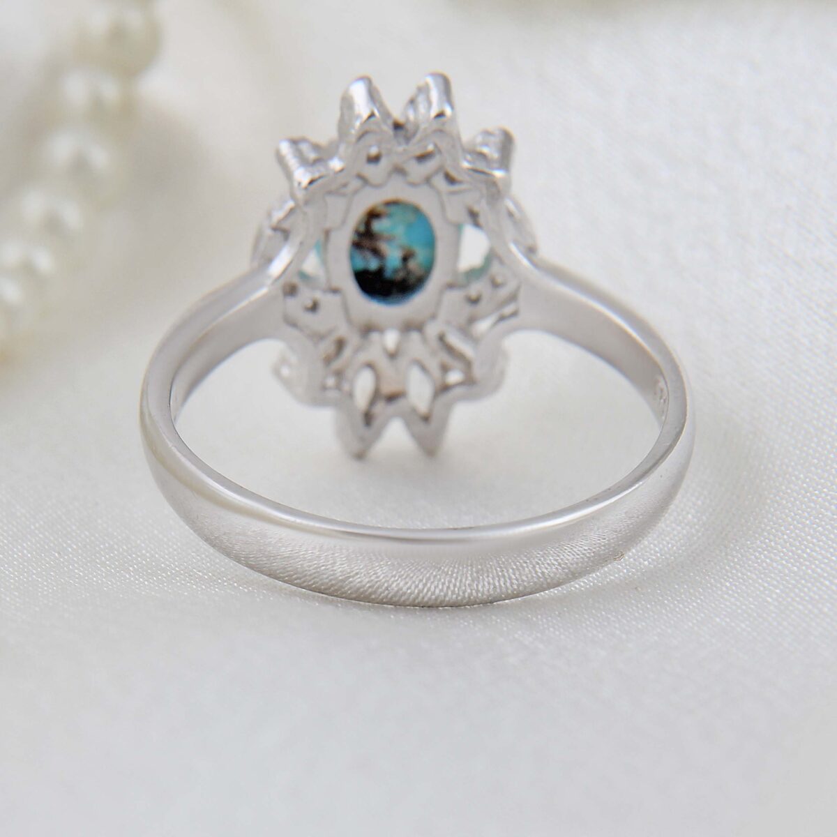 Price and Buy Persian Neyshabur Turquoise Silver Ring Handcrafted - Image 6