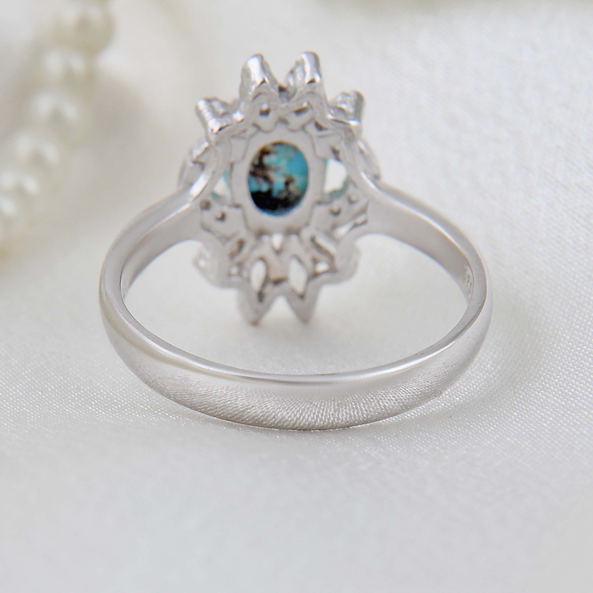 Price and Buy Persian Neyshabur Turquoise Silver Ring Handcrafted - Image 6