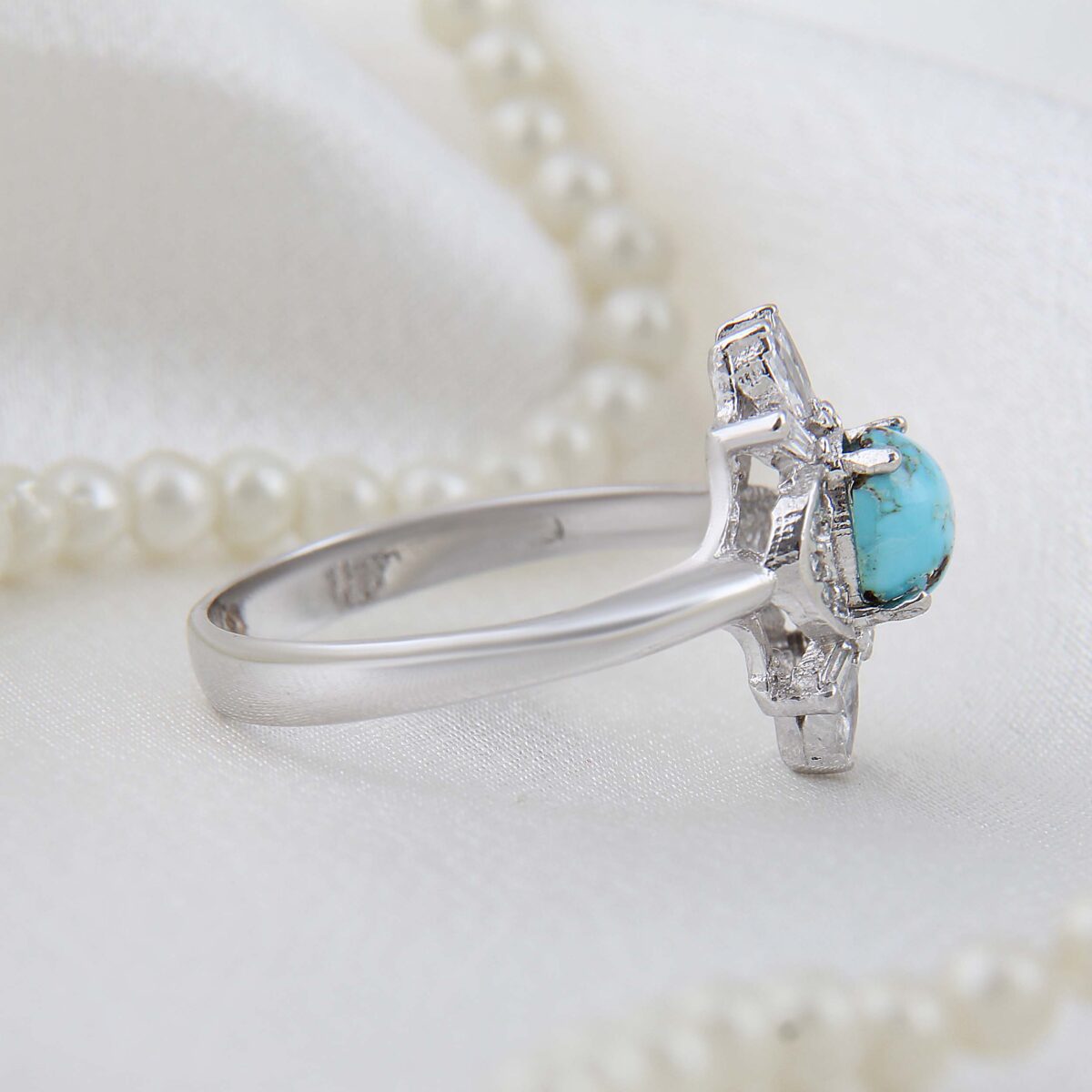Price and Buy Persian Neyshabur Turquoise Silver Ring Handcrafted - Image 7