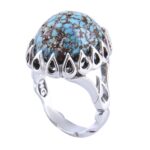 Price and Buy Persian Neyshabur Turquoise Silver Ring Handcrafted
