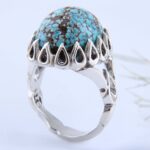 Price and Buy Persian Neyshabur Turquoise Silver Ring Handcrafted - Image 4