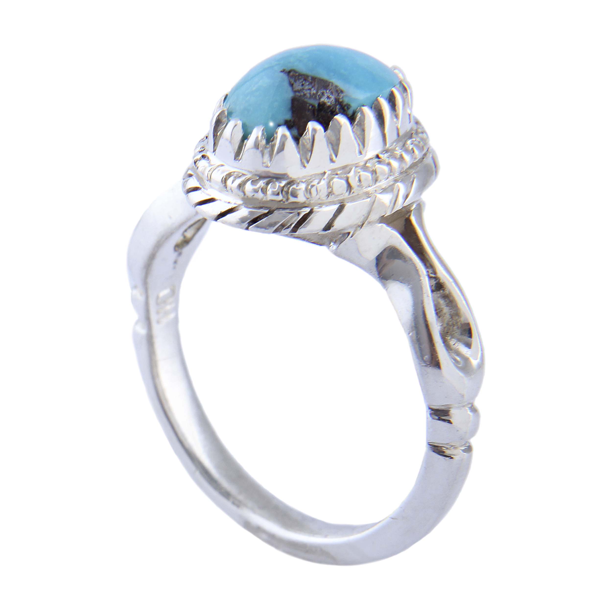 Price and Buy Persian Neyshabur Turquoise Silver Ring Handcrafted