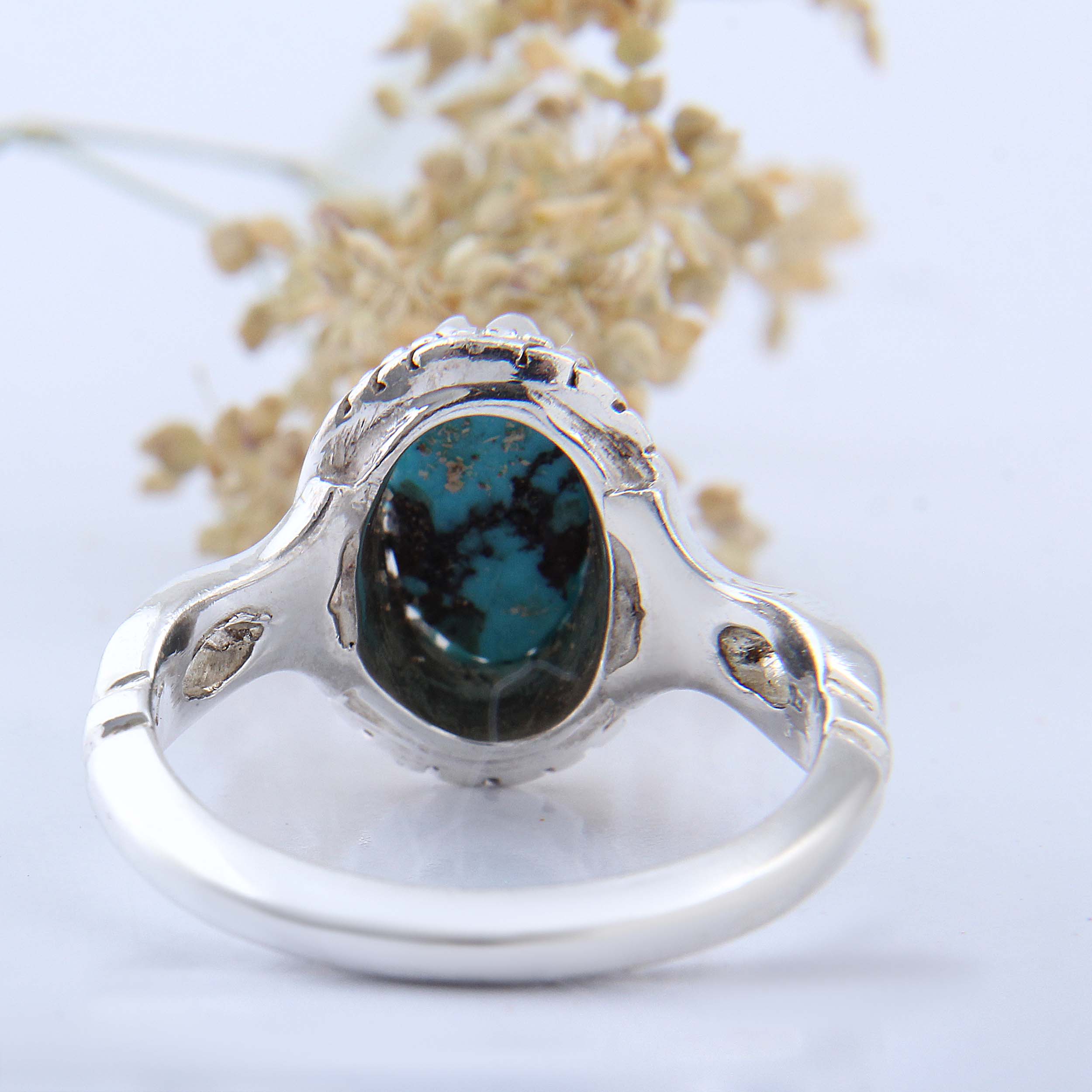 Price and Buy Persian Neyshabur Turquoise Silver Ring Handcrafted - Image 6