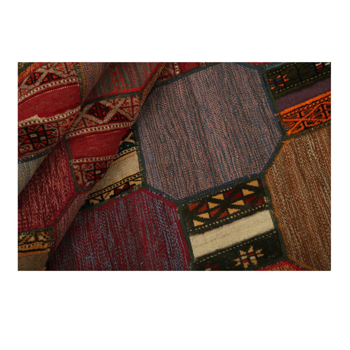 Price and Buy Persian Patchwork Kilim Rug Handwoven Brick Red - Image 3