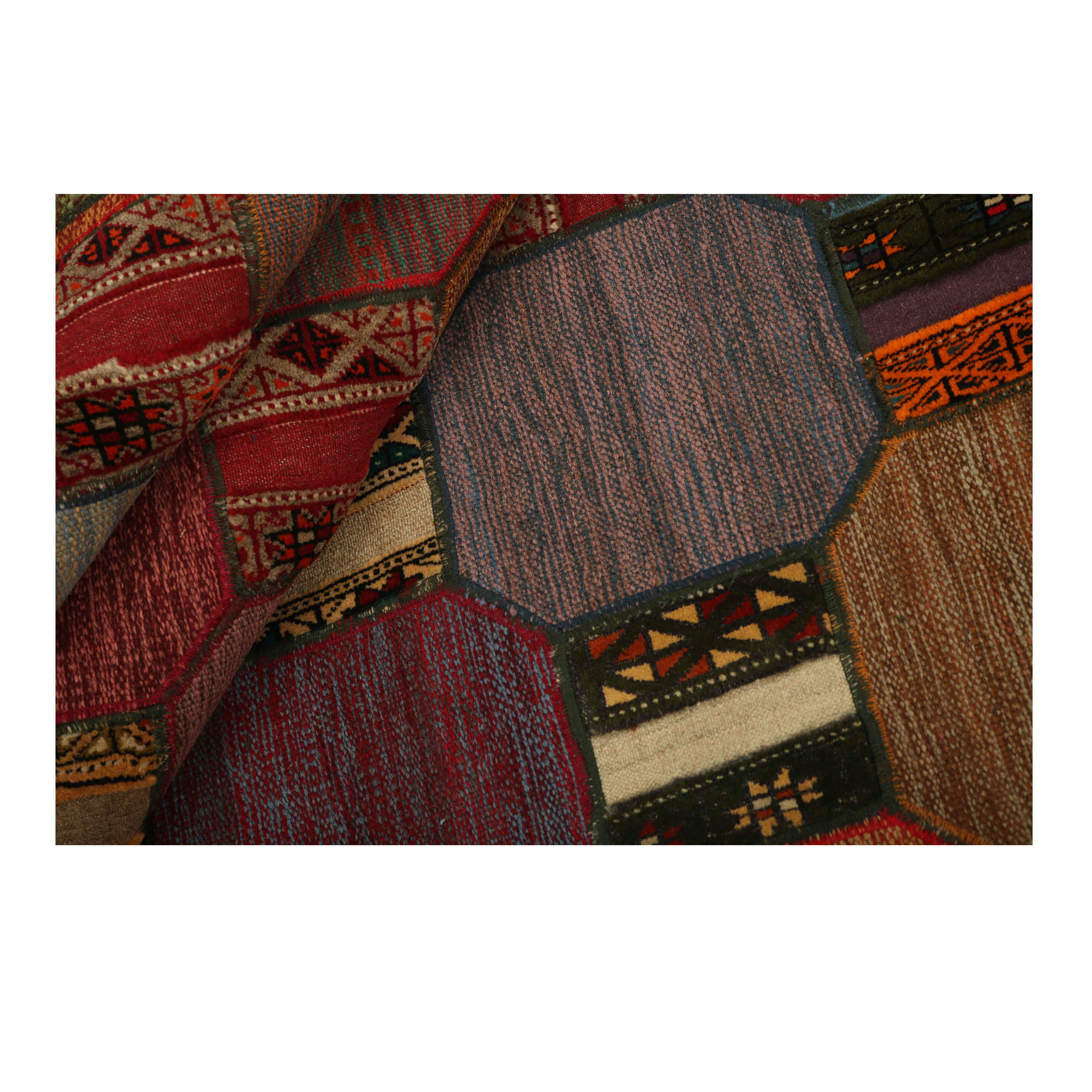 Price and Buy Persian Patchwork Kilim Rug Handwoven Brick Red - Image 3